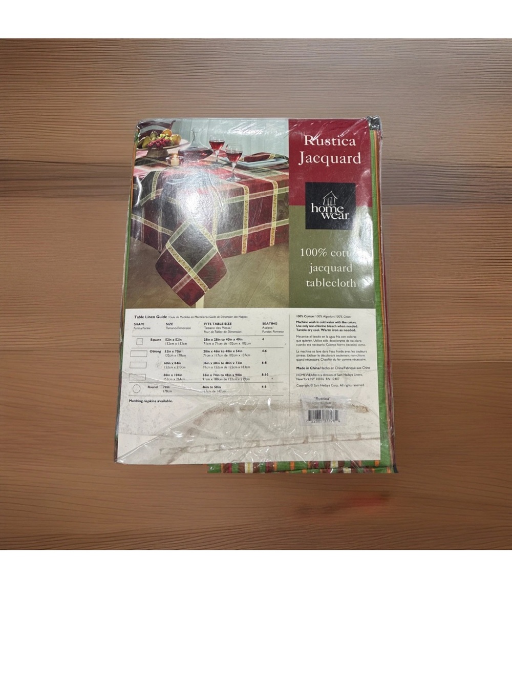 Homewear Rustica Jacquard 100% Cotton Tablecloth - Red & Green Plaid